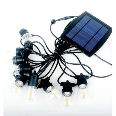 High Quality Outdoor Strong Heavy Duty Patio E26 E27 String Lights Solar Operated With Plastic Led S14 Bulbs